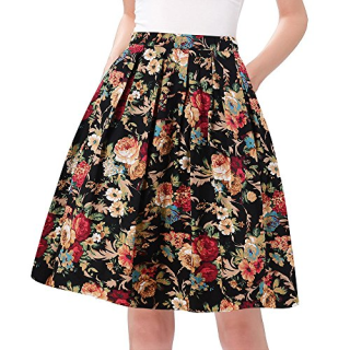 Taydey A-Line Pleated Vintage Skirt