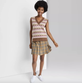 Wild Fable V-Neck Printed Sweater Vest