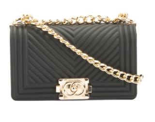 Most Wanted Chevron Matte Jelly Shoulder Bag