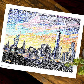 New York City Skyline Word Art
