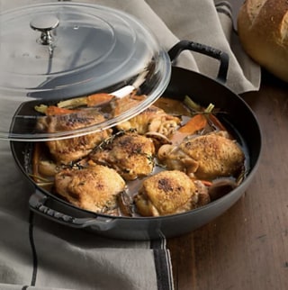 Staub Cast-Iron 3.5-qt Braiser with Glass Lid
