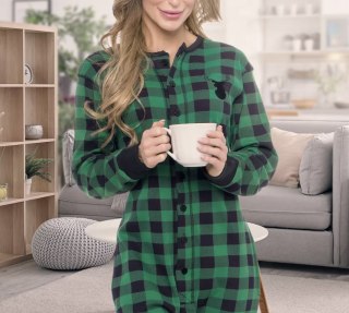 Silver Lilly "Oh Deer" Buffalo Plaid One-Piece Pajama