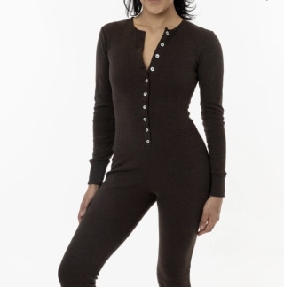 Los Angeles Apparel Poly Cotton Rib Henley Onesie