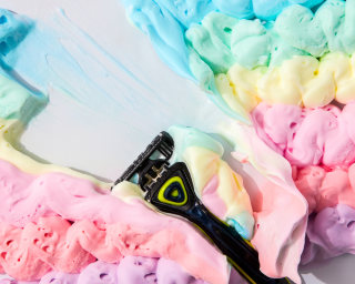 #ShaveWithPurpose Colorful Shaving Cream