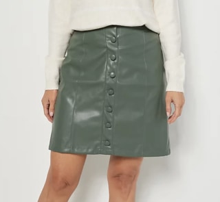 Candace Cameron Bure Faux Leather Skirt
