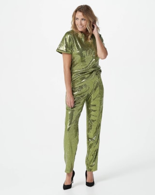 Rubin Singer Studio All-Over Sequin Cap Sleeve Top