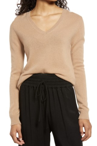 Nordstrom Cashmere Essential V-Neck Sweater