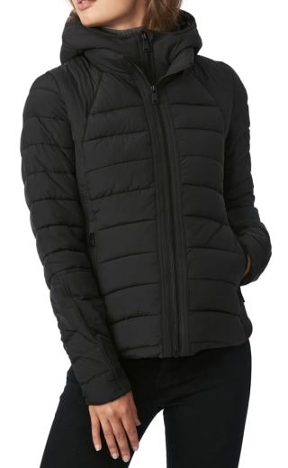 Bernardo Hooded Quilted Water-Repellent Jacket