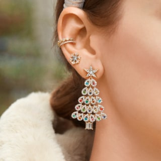 BaubleBar Tinsel Tree Drop Earrings
