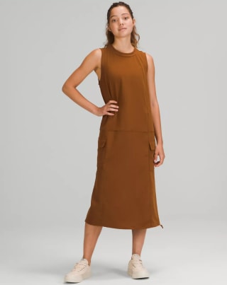Pocketed Drop-Waist Midi Dress