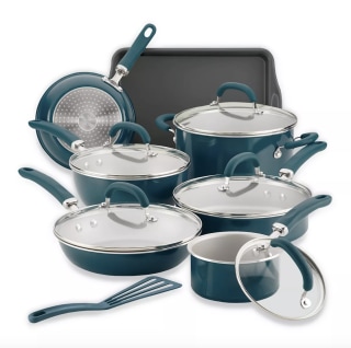 Rachael Ray Create Delicious 13-Piece Aluminum Nonstick Cookware Set