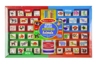 Melissa & Doug Jumbo Deluxe Animals Wooden Stamp Set