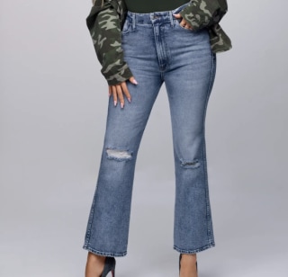 Good American Good Curve High Waist Ankle Straight-Leg Jeans
