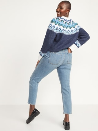 Mid-Rise Built-In Warm Boyfriend Jeans for Women