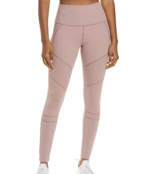 Moto Ribbed High Waist Ankle Leggings
