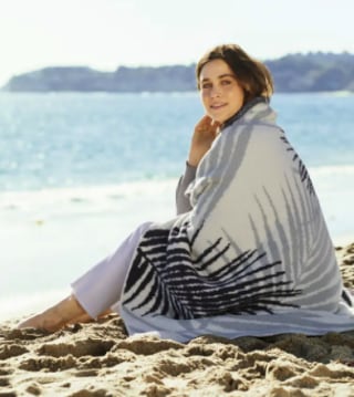 Barefoot Dreams CozyChic Palm Leaf Throw Blanket