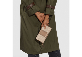 Coach Accordion Zip Wallet In Colorblock Signature Canvas