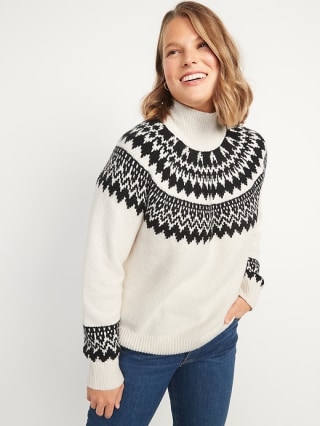 Cozy Fair Isle Turtleneck Sweater for Women