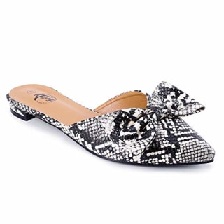 Mule Bow Pointed Toe Backless Loafer Shoes