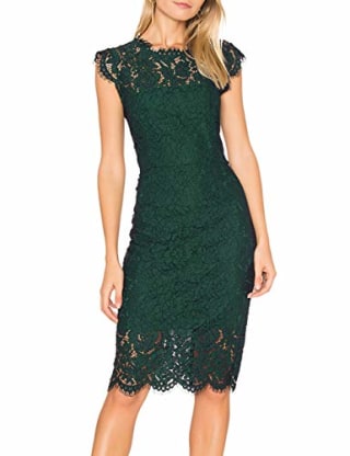 Women's Sleeveless Lace Floral Elegant Cocktail Dress