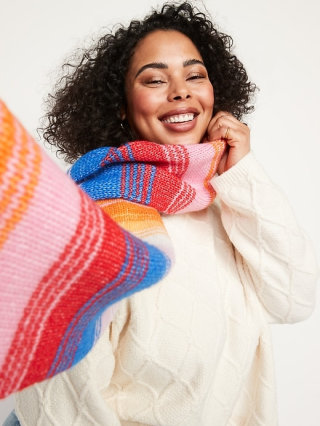 Printed Sweater-Knit Scarf For Women