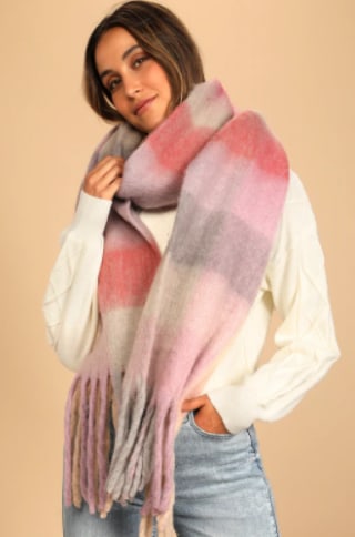 Ski Slope Chic Multi Oversized Fringe Scarf