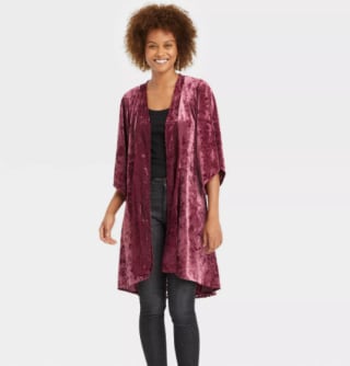 Knox Rose 3/4 Sleeve Velour Duster