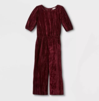 Cat & Jack Velour Long Sleeve Jumpsuit