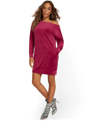 Slouchy Velour Dress