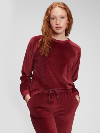 Velour Crewneck Sweatshirt