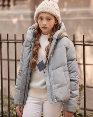 Abercrombie & Fitch Faux Leather Mini Puffer