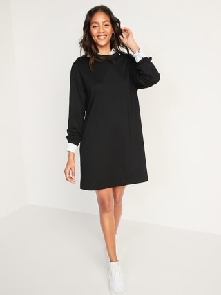 Loose Vintage Long-Sleeve T-Shirt Dress for Women