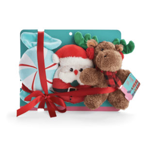 Merry Makings Holly & Jolly Santa's Crew Plush Dog Toy Gift Set