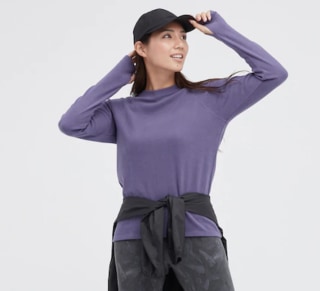 Uniqlo Heattech Stretch Fleece Crew Neck Long Sleeve T-Shirt