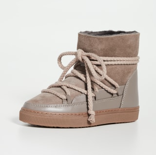 Inuikii Classic Mixed Leather Wedge Snow Booties
