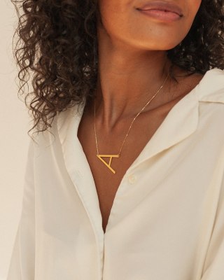 Sideways Initial Necklace