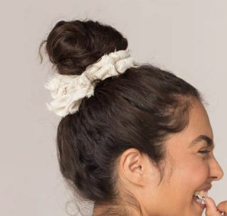 Kitsch Brunch Scrunchie Frayed Linen