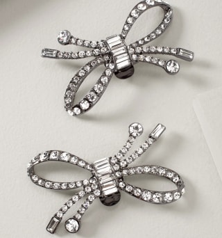 Crystal Bow Jewelry Clips