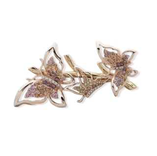 Anne Klein Crystal Flying Butterflies Brooch