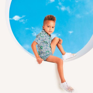 Kaavia James Floral Block Print Poplin Shirt