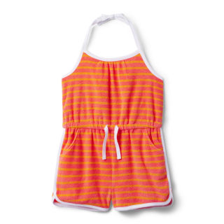 Kaavia James Striped Halter Terry Romper