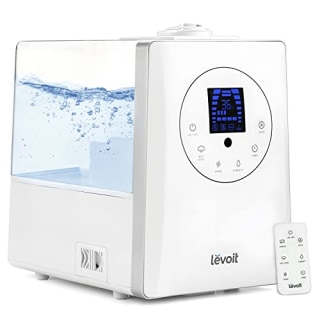 LEVOIT Humidifiers for Bedroom Large Room 6L Warm and Cool Mist for Families Plants with Built-in Humidity Sensor, Essential Oil, Air Vaporizer with Remote Control, Timer Setting, White