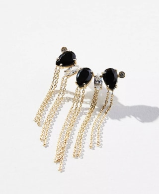 Chain Fringed Stone Brooch