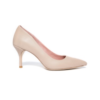 Bossy Beige Leather Pump
