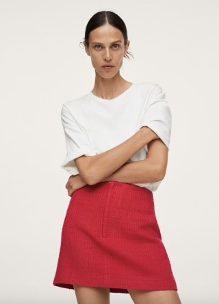 Cotton tweed miniskirt