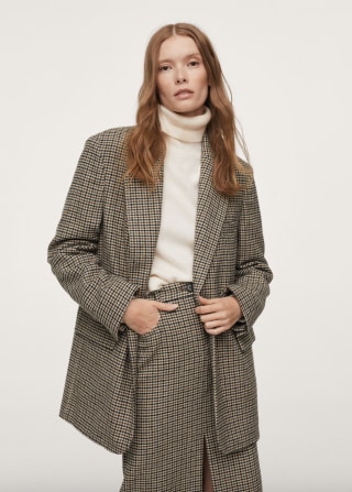 Houndstooth suit blazer