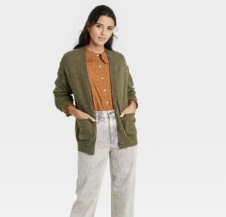 Universal Thread Women's Button-Front Grandpa Cardigan