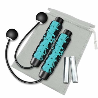 Redify Weighted Cordless Jump Rope for Fitness [Suitable for Different Ages and Levels] Ropeless Jump Rope for Crossfit Boxing MMA WOD Training, High Speed Rope Skipping for Narrow Space (Blue)