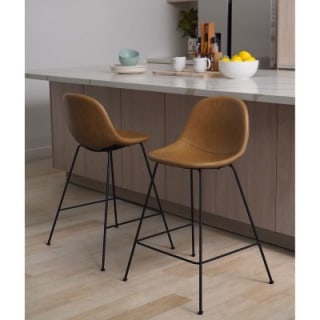 Oliver Faux Leather Bar Stool (Set of 2)