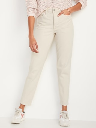 Old Navy High-Waisted Button-Fly O.G. Straight White Ankle Jeans